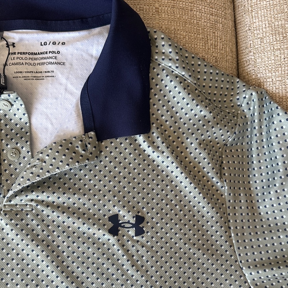 Under Armour Men's Polo Shirt with Navy and Light Green